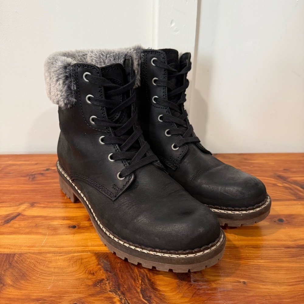 Pajar Canada Panthil Black Leather Waterproof Winter Boots